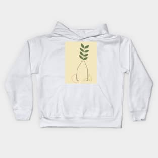 geometric vase and leaf illustration Kids Hoodie